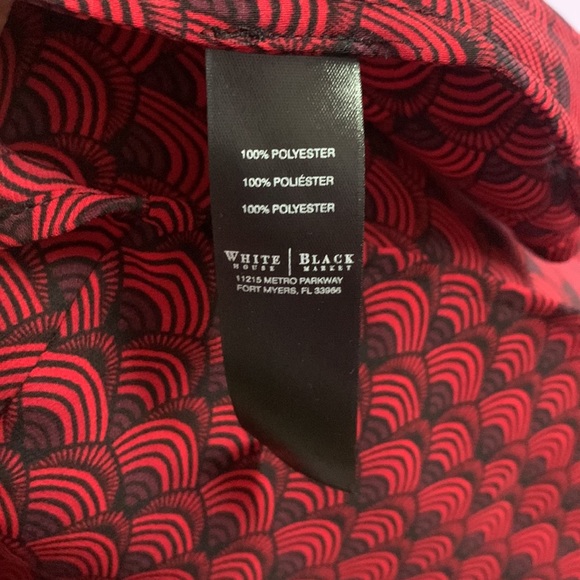 White House Black Market Red Button Up Blouse - Picture 3 of 5